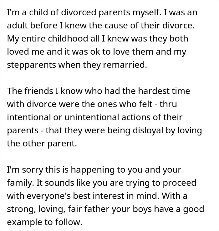 Text discussing the impact of divorce on children and coping with parental separation and loyalty conflicts.