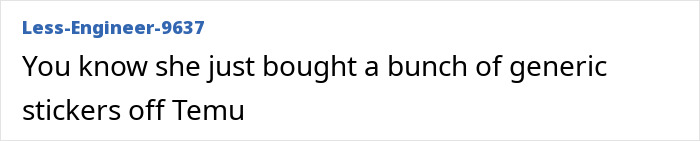 Comment criticizing Taylor Swift's gift to Selena Gomez as generic stickers bought off Temu sparking backlash.