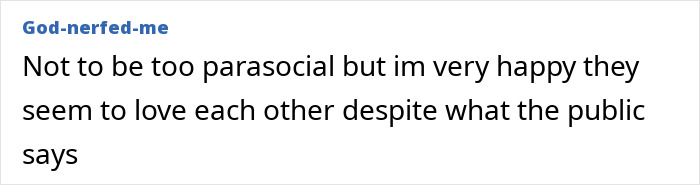 Screenshot of an online comment expressing happiness that Bianca Censori and Kanye still love each other despite public opinion.