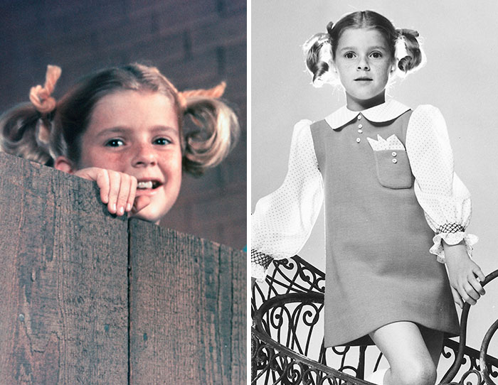 Young Hollywood child star with pigtails in vintage black and white and color photos, highlighting beloved child stars.