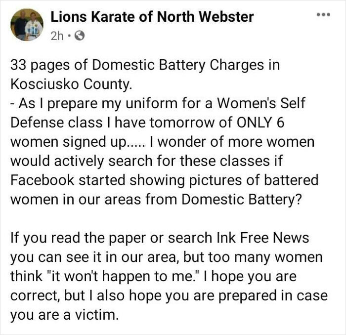 Karate Owner Upset Not Enough Women Signed Up For His Class, Thinks Exploiting Abuse Victims Is A Possible Solution