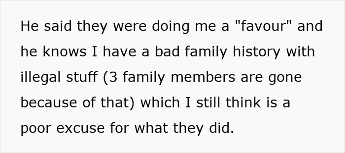 Text excerpt about family history and poor excuse, reflecting on boyfriend abandoning girlfriend on date night and reason revealed.