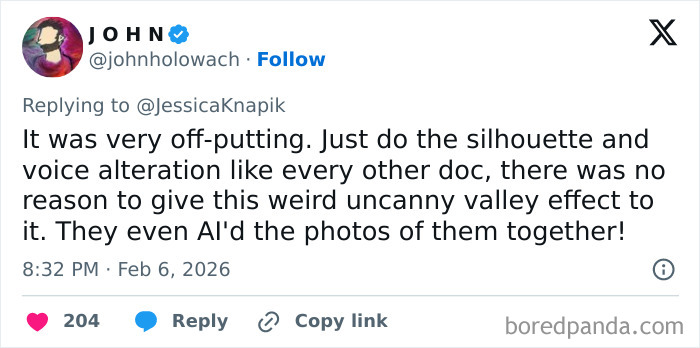 Screenshot of a social media comment criticizing Netflix&rsquo;s creative decision in the Lucy Letby documentary, highlighting backlash.