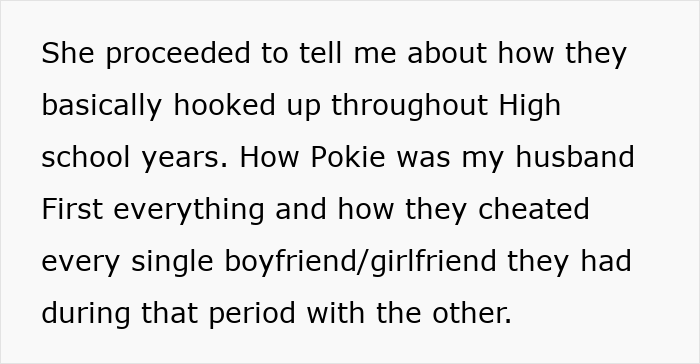 Text describing a story about husband best friend cheating and their history of hooking up during high school years.