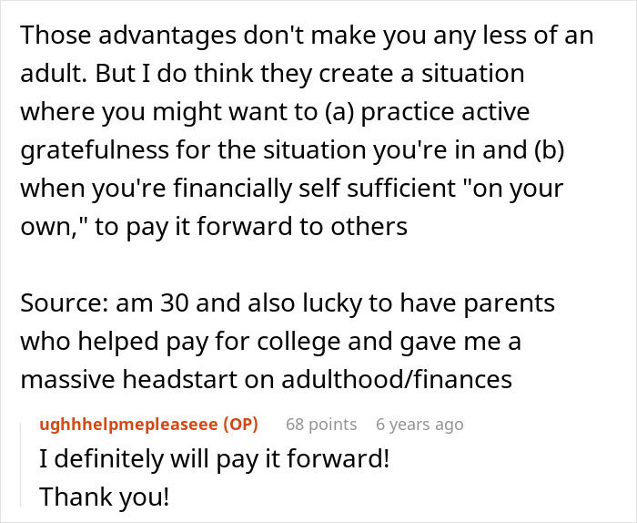 Text post discussing financial independence, adulthood, and the surprise of roommate&rsquo;s parents using a spare key to act like babysitters.