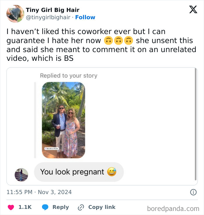 Screenshot of a Twitter post showing a selfish coworker sending an insensitive message disrupting work relations.