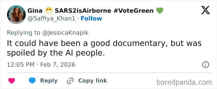 Tweet criticizing Netflix's creative decision in the Lucy Letby documentary making it hard to watch.