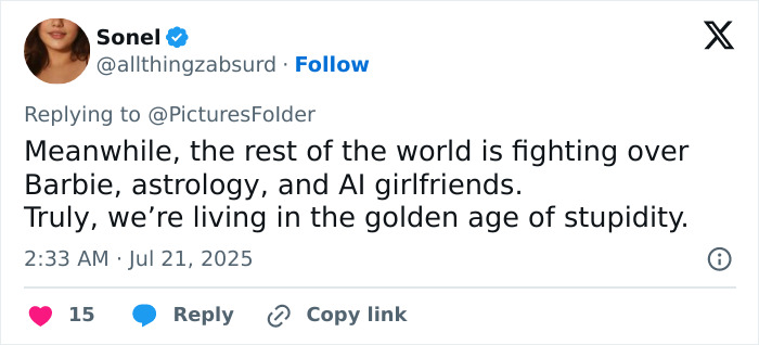 Tweet by user Sonel commenting on global distractions contrasted with North Korea publicly executing citizens caught watching Squid Game.