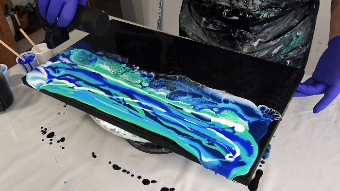 Midnight Tide &ndash; A Cosmic Ocean Acrylic Pour