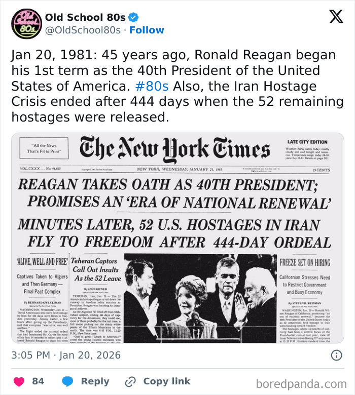 Old School 80s X page with over 300K followers sharing iconic 1980s moments and nostalgia from the ‘80s era.