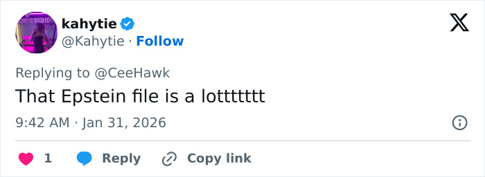 Screenshot of a social media reply discussing Epstein files alleging Bill Gates caught an STD and tried to give Melinda antibiotics.