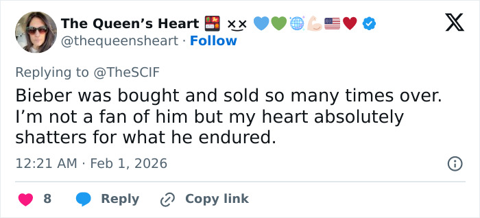 Screenshot of a tweet discussing disturbing theory linking Justin Bieber to Epstein after fans connect Yummy music video to email.