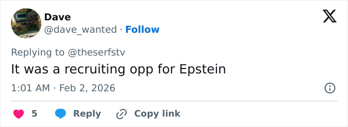 Tweet by user Dave criticizing Epstein, mentioning recruiting opportunity, sparking Harry Potter fans' anger towards JK Rowling.