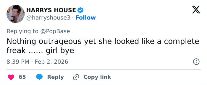 Tweet criticizing Chappell Roan&rsquo;s Grammys look, sparking outrage and prompting her to break her silence.