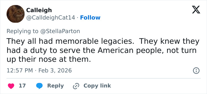 Screenshot of a tweet discussing legacies of First Ladies in a fresh poll highlighting American views of Melania Trump.