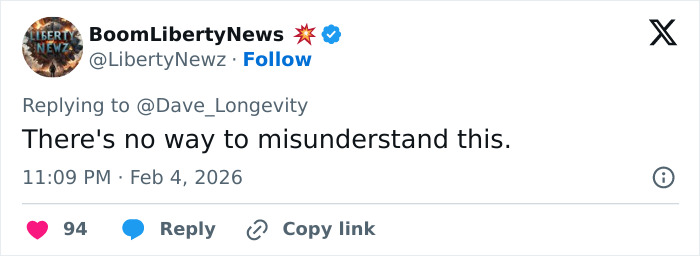 Screenshot of a verified Twitter reply from BoomLibertyNews reacting to new files revealing Epstein&rsquo;s obsession with ex-girlfriend&rsquo;s daughter.