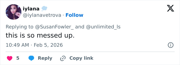 Screenshot of a social media reply expressing frustration about a vet tech charged and fired after rescuing abandoned dog.