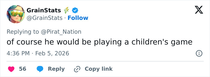 Screenshot of a tweet about Epstein possibly still alive connected to Fortnite, posted by user GrainStats.