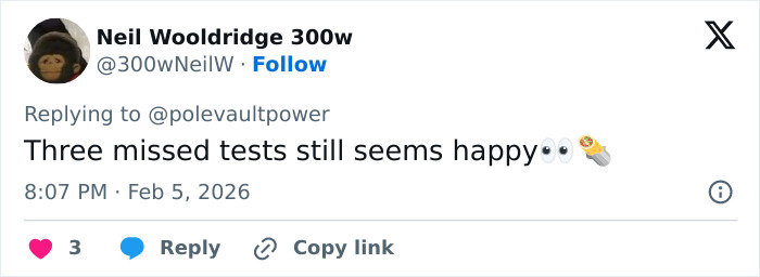 Screenshot of a tweet discussing Olympic pole vaulter Alysha Newman and her potential suspension for rules violation.