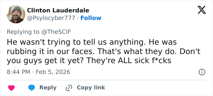 Tweet from Clinton Lauderdale expressing a disturbing theory linking Justin Bieber to Epstein after fans connect Yummy video to email.