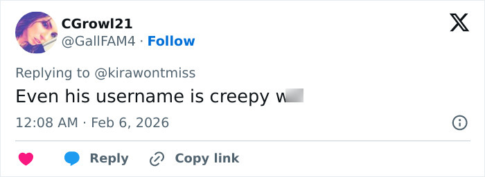 Social media user replying about suspicious username in viral theory claiming Epstein may still be alive tied to Fortnite connection.