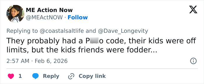 Screenshot of a tweet discussing disturbing details about Epstein&rsquo;s obsession with ex-girlfriend&rsquo;s daughter.