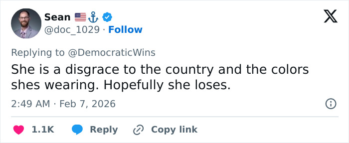 Screenshot of a social media post showing backlash and threats related to Amber Glenn's beliefs and public statements.