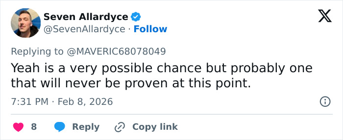 Screenshot of a Twitter reply discussing the viral post comparing Ghislaine Maxwell to Madeleine McCann abductor sketch. Screenshot of a Twitter reply discussing the viral post comparing Ghislaine Maxwell to Madeleine McCann abductor sketch.
