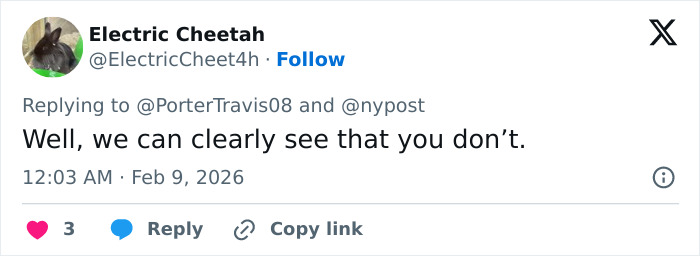 Tweet screenshot showing a user's reply discussing details related to Lindsey Vonn's ICU stay after Winter Olympics crash.