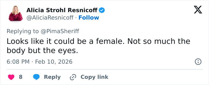 Screenshot of a tweet discussing the suspect's eyes in the Nancy Guthrie disappearance case released by the FBI.