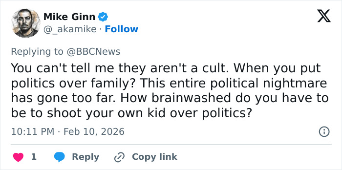 Screenshot of a tweet discussing politics and family, related to the legal expert on dad ending daughter's life case.