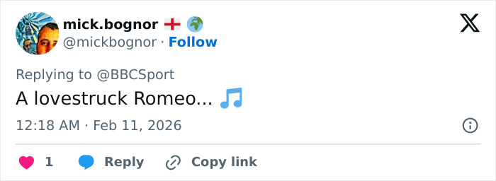 Screenshot of a social media post discussing the girlfriend of Olympian who confessed to cheating live on TV.