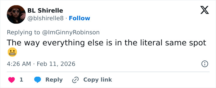 Screenshot of a social media reply discussing Erika Kirk's relationship with Charlie and changes in his office space.