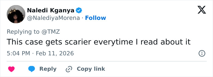 Screenshot of a tweet showing a user commenting on a kidnapper case involving bitcoin exchange and police control.