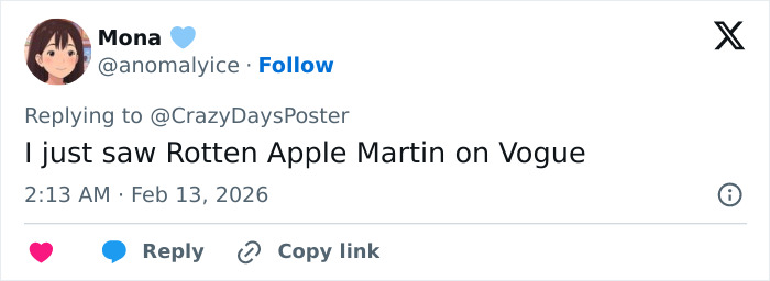 Screenshot of a tweet mentioning Apple Martin, related to Gwyneth Paltrow's 'Nepo Baby' cosmetic procedures reveal.