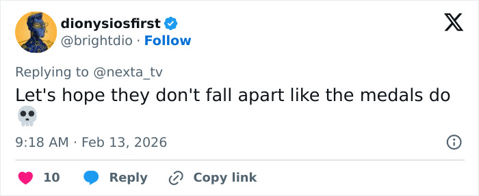 Screenshot of a social media post commenting on the Olympic Village running out of rubbers in just three days.