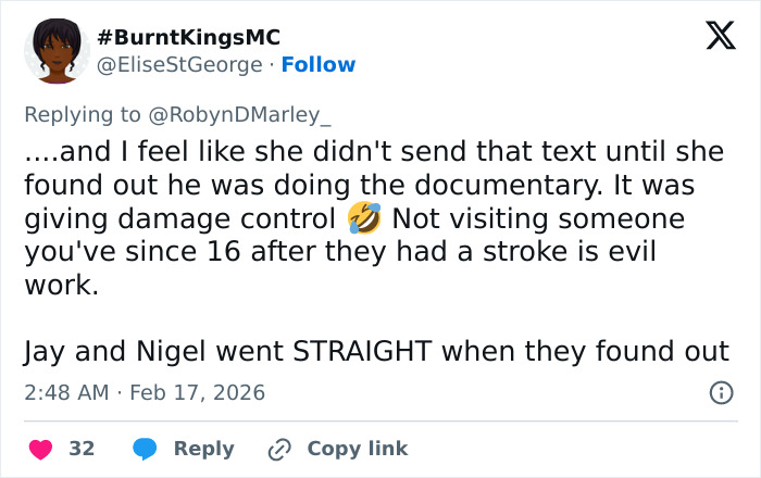 Tweet discussing fans' reactions to J Alexander's stroke and Tyra Banks' response causing controversy online.