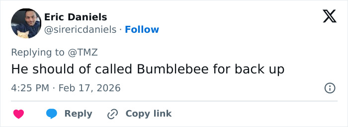 Screenshot of a tweet by Eric Daniels commenting on Shia LaBeouf breaking sobriety and getting arrested in New Orleans.