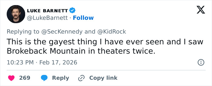 Screenshot of a tweet reacting to RFK Jr.'s deranged new workout video with Kid Rock sparking wild reactions online. Screenshot of a tweet reacting to RFK Jr.'s deranged new workout video with Kid Rock sparking wild reactions online.