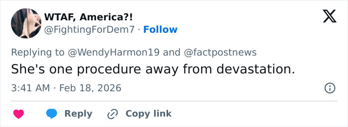 Twitter comment criticizing Ivanka Trump's transformation after Lunar New Year post, mentioning doctors and procedures.