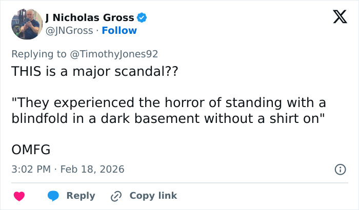 Tweet showing reaction to cops met with eerie response after interrupting fraternity hazing event, discussing horror of blindfolded basement ordeal.