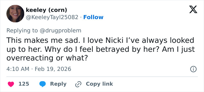 Tweet expressing sadness and confusion over Nicki Minaj’s dramatic new look and the explosive reactions it triggered.