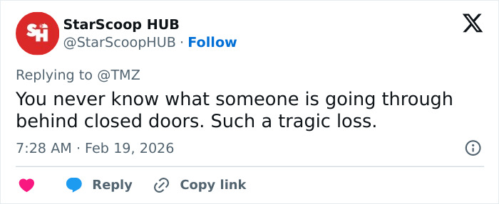 Social media post expressing sympathy over tragic loss with reference to police report details in Anne Burrell’s passing. Social media post expressing sympathy over tragic loss with reference to police report details in Anne Burrell’s passing.
