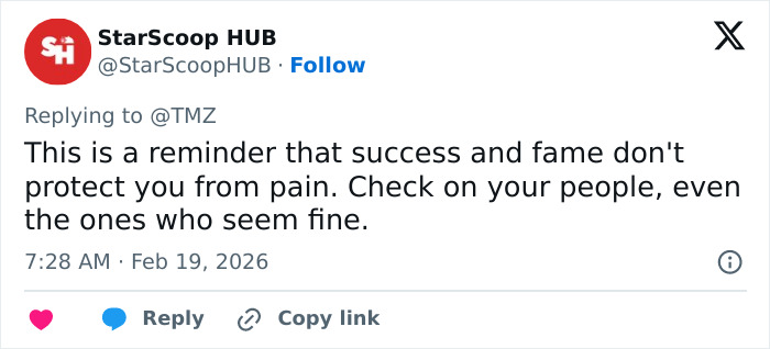 Tweet from StarScoop HUB reminding about pain despite success, related to police report on Anne Burrell’s tragic passing details. Tweet from StarScoop HUB reminding about pain despite success, related to police report on Anne Burrell’s tragic passing details.