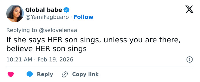 Twitter user commenting on Hailey Bieber&rsquo;s claim about her toddler son, with skepticism about the pathological liar label.