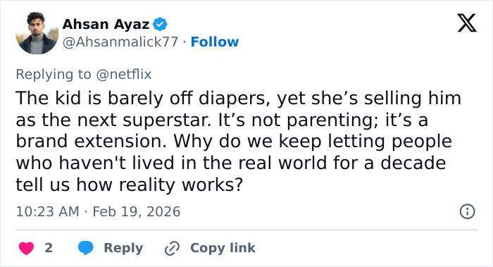 Tweet screenshot showing skepticism about Hailey Bieber&rsquo;s toddler son claim, highlighting pathological liar accusation online.