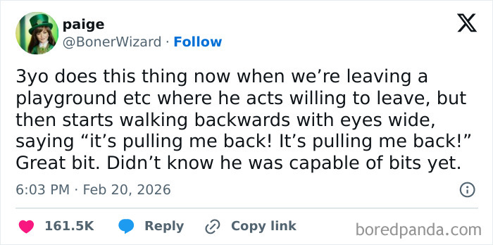 Screenshot of a humorous X post where a parent shares a funny toddler moment, highlighting chaotic and hilarious X posts.