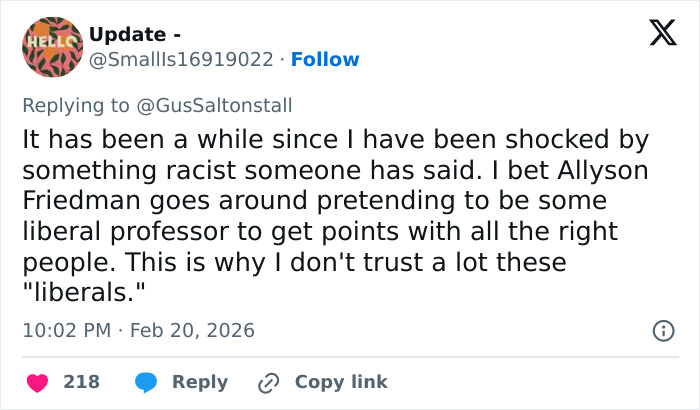 Screenshot of a social media post expressing outrage over a teacher's hot-mic moment that stunned students.