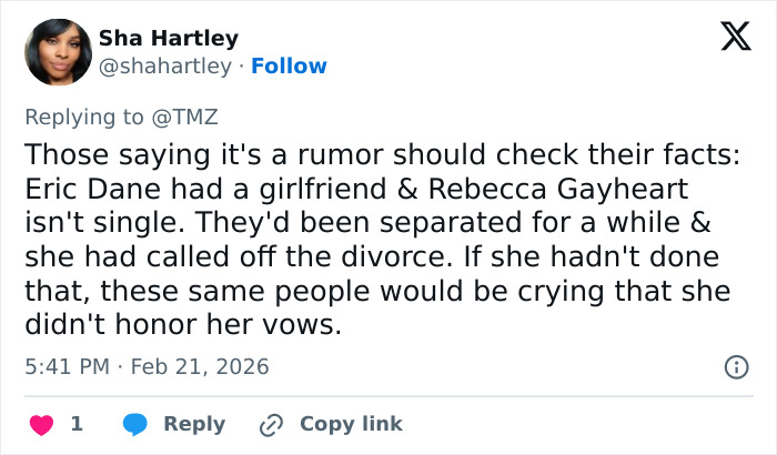 "Eu pensei que ele era casado": Namorada de Eric Dane fala após falecimento do ator