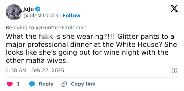 “É inapropriado”: ​​o traje de jantar dos governadores de Melania Trump provoca reações violentas